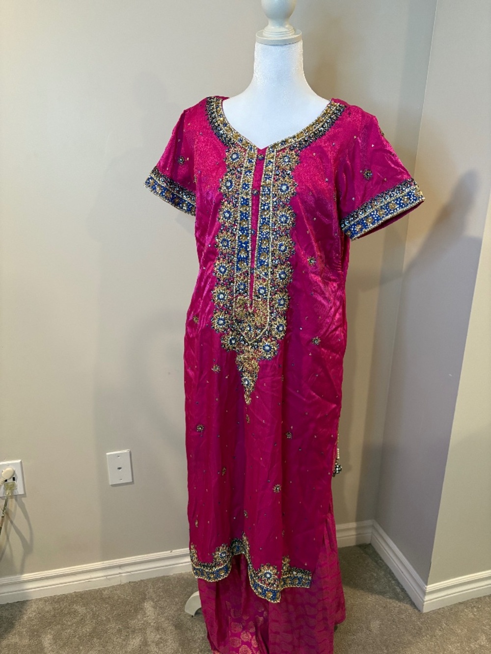 Pink Embroidered Gharara Suit party wear